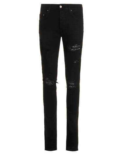 Amiri Rips Detailed Skinny Jeans In Black | ModeSens