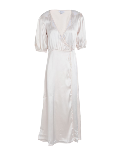 Shop Topshop Woman Midi Dress Ivory Size 14 Polyester In White