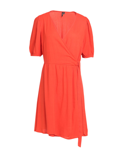 Shop Vero Moda Woman Short Dress Orange Size S Ecovero Viscose, Linen