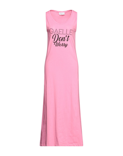 Shop Gaelle Paris Gaëlle Paris Woman Maxi Dress Fuchsia Size 1 Cotton In Pink