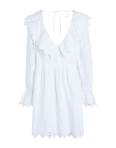 Shop Topshop Woman Mini Dress White Size 8 Cotton