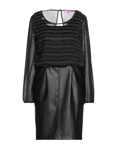 Shop Éclà Woman Mini Dress Black Size 6 Polyurethane, Polyester