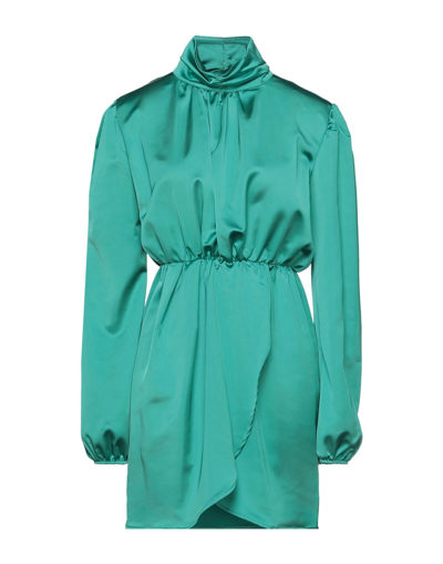 Shop Simona-a Simona A Woman Mini Dress Green Size L Polyester, Elastane
