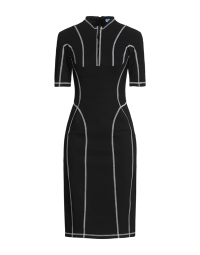 Shop Mugler Woman Midi Dress Black Size 6 Polyamide, Elastane