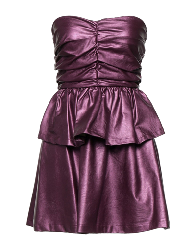 Shop Aniye By Woman Short Dress Purple Size 6 Viscose, Polyurethane
