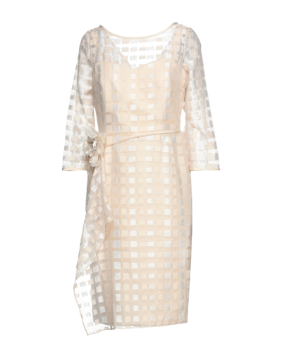 Shop Luis Civit Woman Midi Dress Beige Size 10 Polyester, Cotton