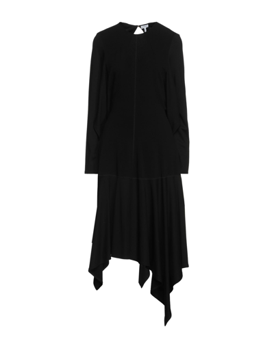 Shop Loewe Woman Midi Dress Black Size 8 Viscose, Elastane