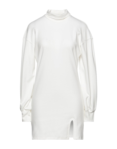 Shop Simona-a Simona A Woman Mini Dress White Size L Polyester, Elastane