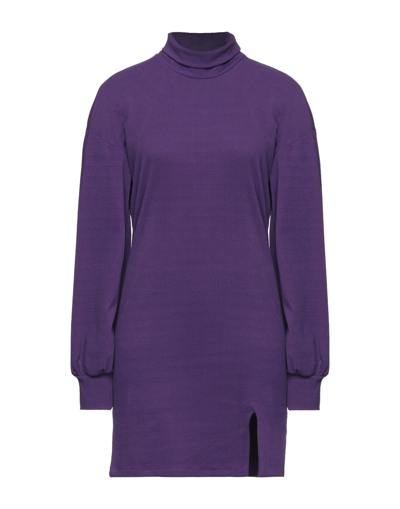 Shop Simona-a Simona A Woman Mini Dress Purple Size L Polyester, Elastane