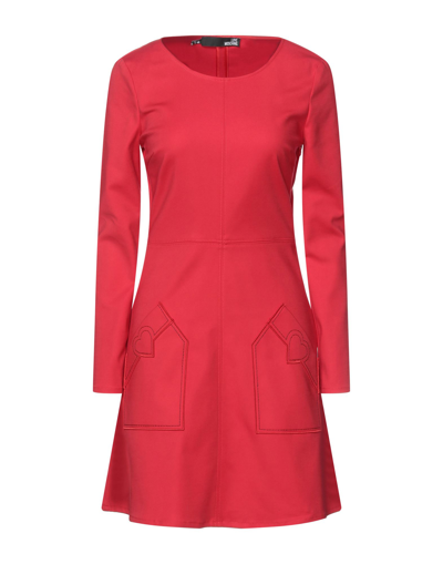 Shop Love Moschino Woman Mini Dress Red Size 8 Cotton, Viscose, Elastane