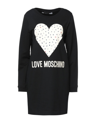 Shop Love Moschino Woman Mini Dress Black Size 8 Cotton, Elastane