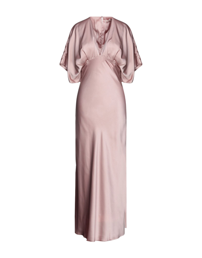 Shop Garage Nouveau Woman Long Dress Pink Size 8 Polyester, Elastane