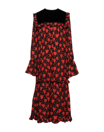 Shop Saint Laurent Woman Midi Dress Red Size 6 Silk