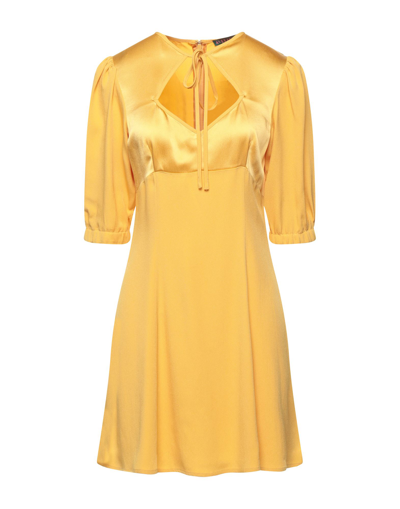 Shop Alexa Chung Alexachung Woman Mini Dress Ocher Size 6 Acetate, Viscose In Yellow
