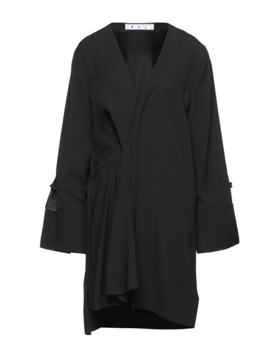 Shop Off-white Woman Mini Dress Black Size 2 Viscose, Virgin Wool