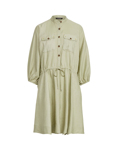 Shop Lauren Ralph Lauren Woman Mini Dress Military Green Size 6 Linen