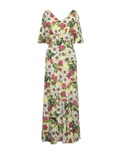 Shop Dolce & Gabbana Woman Maxi Dress Light Yellow Size 4 Silk, Elastane