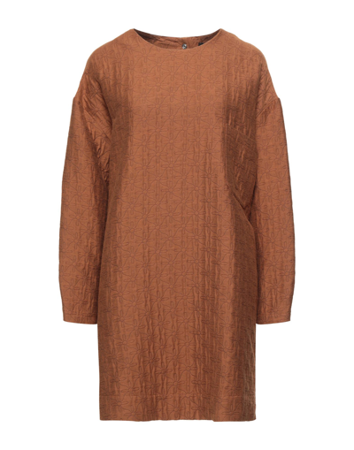 Shop Ottod'ame Woman Mini Dress Brown Size 8 Cotton, Polyester