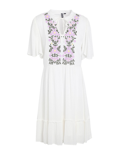 Shop Pieces Woman Mini Dress White Size Xs Ecovero Viscose