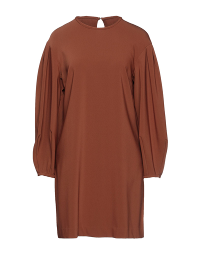 Shop Ottod'ame Woman Mini Dress Brown Size 6 Viscose, Polyamide, Elastane