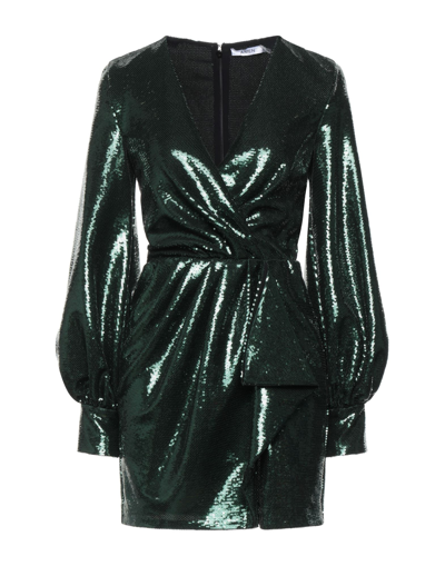 Shop Amen Woman Mini Dress Green Size 6 Polyester, Elastane, Polystyrene