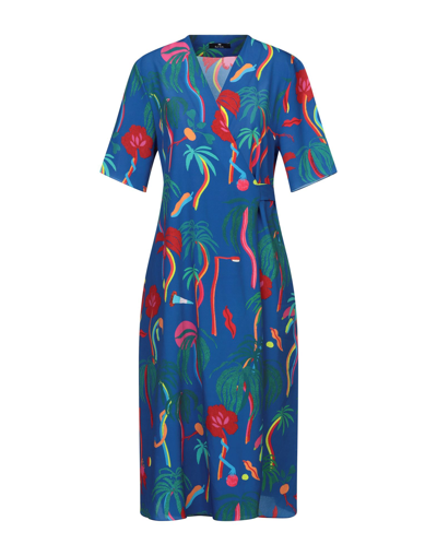 Shop Ps By Paul Smith Ps Paul Smith Woman Midi Dress Blue Size 6 Polyester