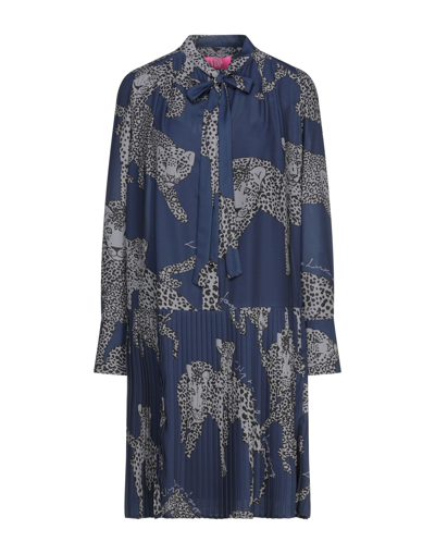 Shop Vdp Club Woman Mini Dress Midnight Blue Size 6 Polyester
