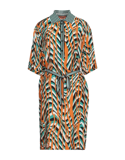 Shop Missoni Woman Midi Dress Orange Size 12 Viscose, Silk
