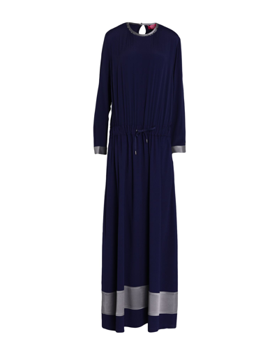 Shop Vdp Club Woman Maxi Dress Blue Size 10 Acetate, Viscose, Silk