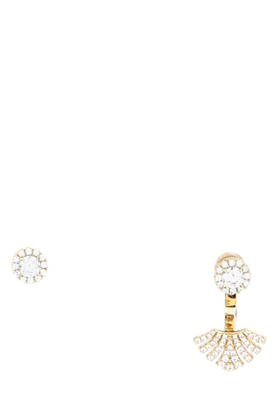 Shop Apm Monaco Rhinestone Embellished Earrings In Gold