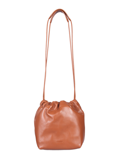 Jil Sander Small Drawstring Lambskin Crossbody Bag In Brown | ModeSens