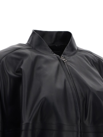 Shop Loewe Bomber Jacket In Black/black