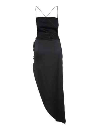 Shop Nineminutes Long Asymmetrical Black Dress