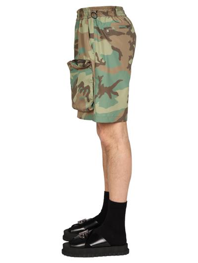 Shop Dolce & Gabbana Camouflage Cargo Bermuda In Militare