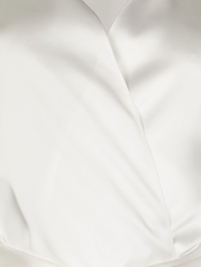 Shop Gilda & Pearl Gina Lace-trim Silk Robe In White