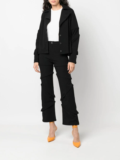 Shop Weinsanto Asymmetrical Zippered Trousers In Black