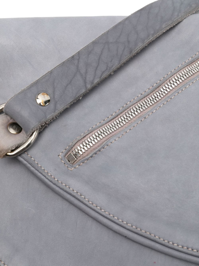Shop Guidi Leather Messenger Bag In Grey