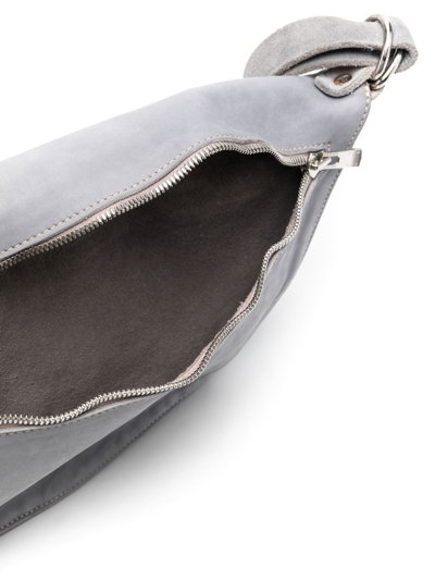 Shop Guidi Leather Messenger Bag In Grey