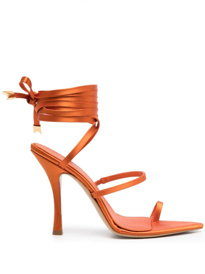 Shop Ilio Smeraldo Lellis Tie-fastening Sandals In Orange