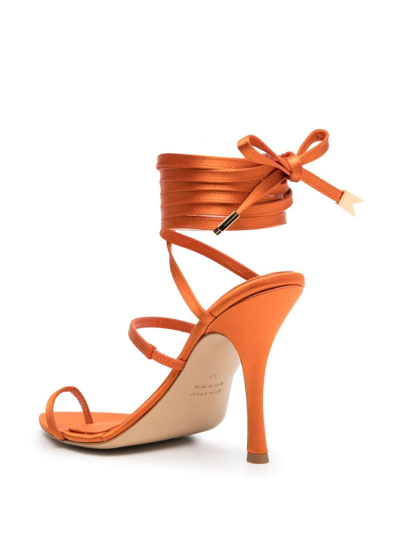 Shop Ilio Smeraldo Lellis Tie-fastening Sandals In Orange
