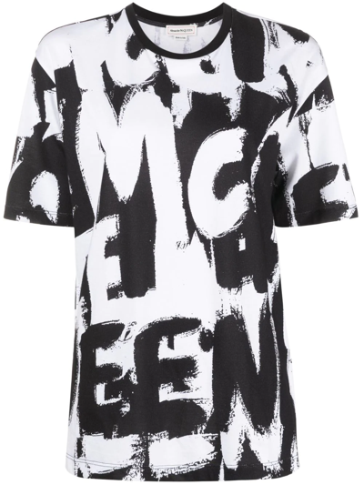 Shop Alexander Mcqueen Graphic-print T-shirt In Black