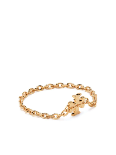 Tory Burch Double-t Chain-link Ring In Gold | ModeSens