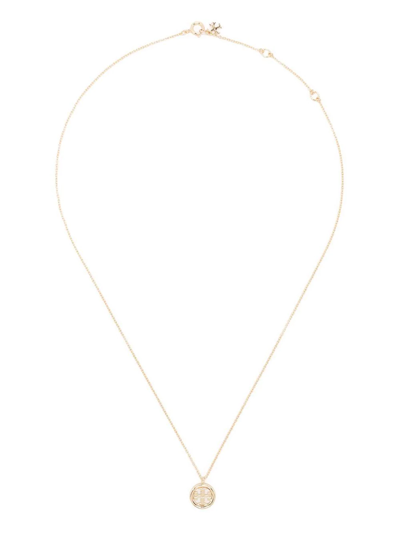 Tory Burch Logo-charm Necklace In Gold