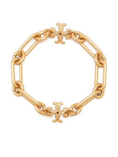Shop Tory Burch Double-t Chain-link Bracelet In Gold