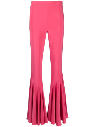 Shop 16arlington Thea Flared High-waist Trousers In Pink
