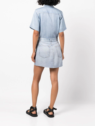 Shop Rag & Bone Short Sleeve Day Dress In Blue