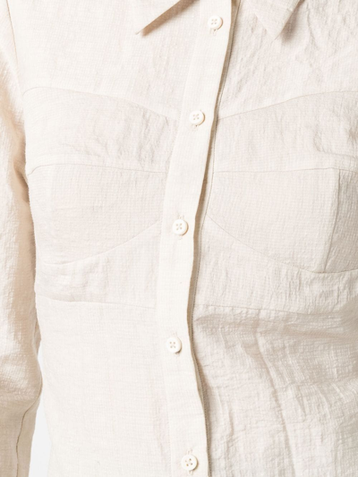 Uma Wang Bow-embellished Long-sleeve Shirt In Neutrals