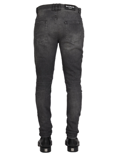 Shop Balmain Denim Jeans In Black