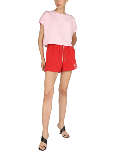 Shop Department Five Logo Print Shorts In Rosso