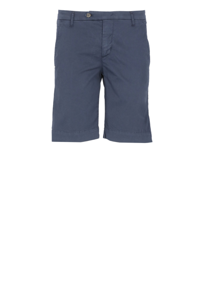 Shop Entre Amis Cotton Bermuda Shorts In Blu Oceano